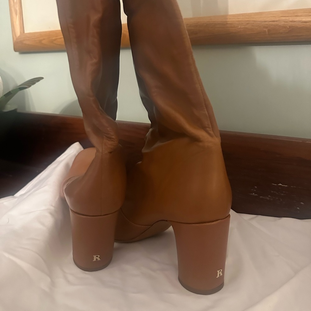 Rouje Tan Leather Heeled Boots - Picture 3 of 3